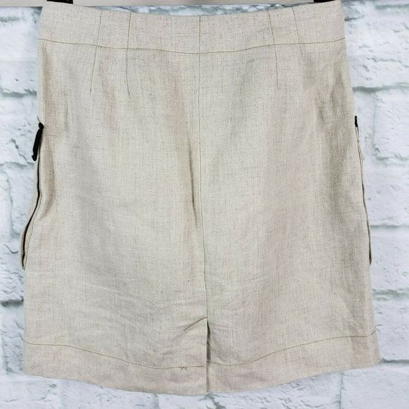 Ann Taylor Loft Linen Skirt Lined Tan Size 6 - Picture 2 of 7